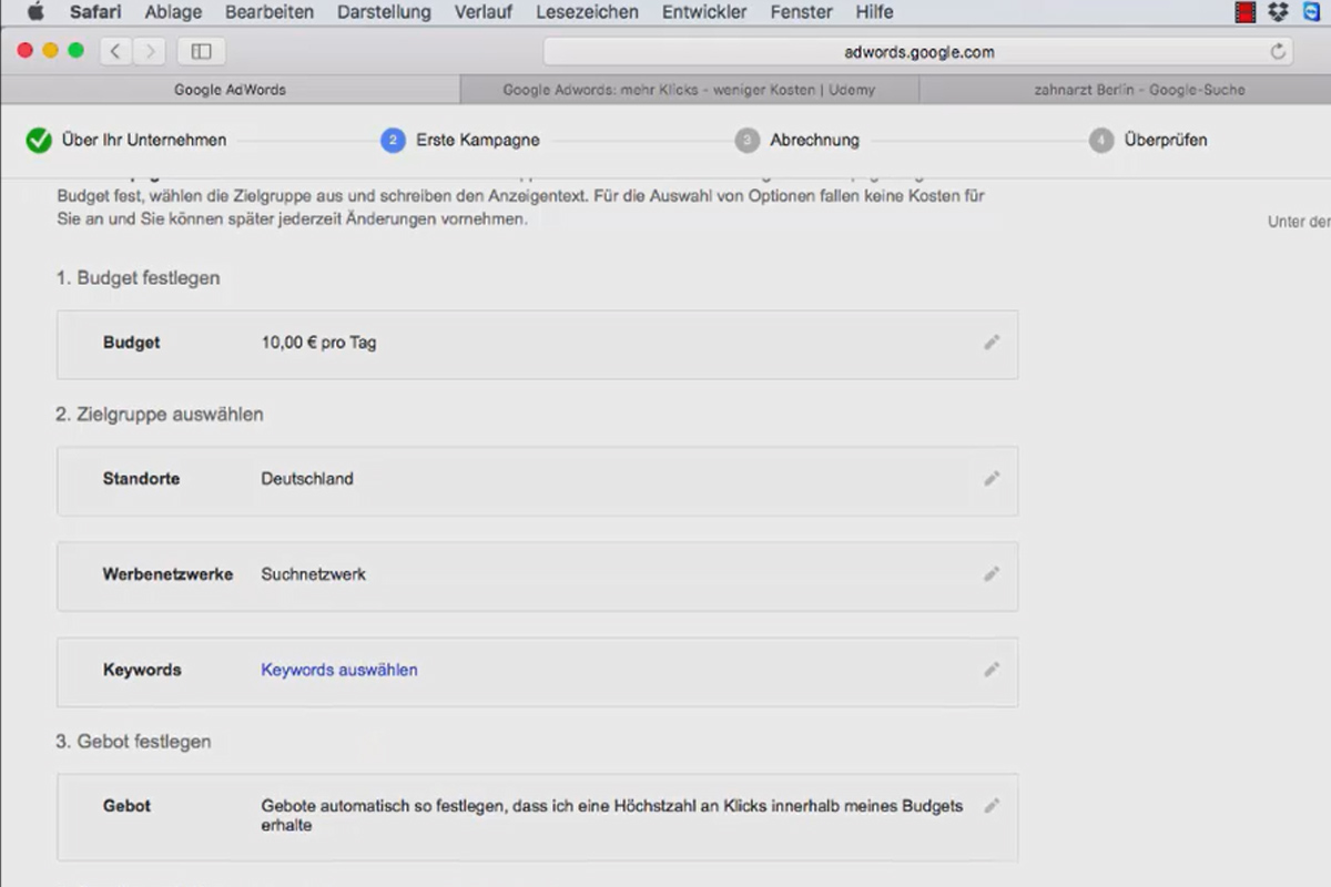 Google AdWords - lower costs, more customers - 4.1 The first campaign if you have never run AdWords before