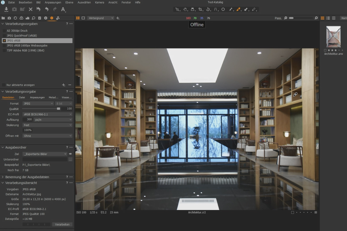 Capture One Pro-Tutorial: 2.9 | Afbeeldingen offline bewerken