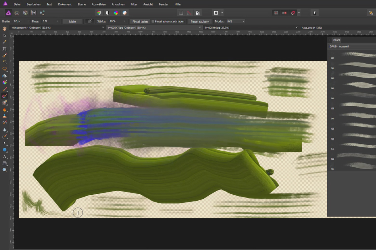 Affinity Photo - Kwast toepassen: 11.5 | Speciale kwast Kleurenmenger