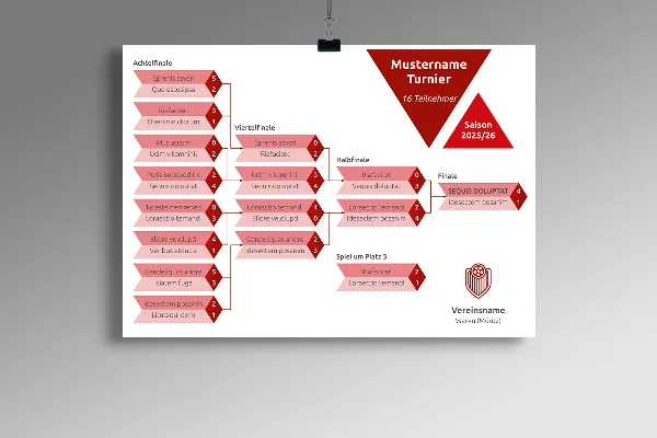 Modelos de design para o teu clube desportivo - Vol. 4: Plano de torneio / Calendário de jogos.