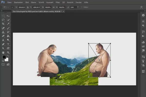 Photoshop-Composing - Das Schachspiel - Teil 03: Linke Person freistellen und beide Männer platzieren