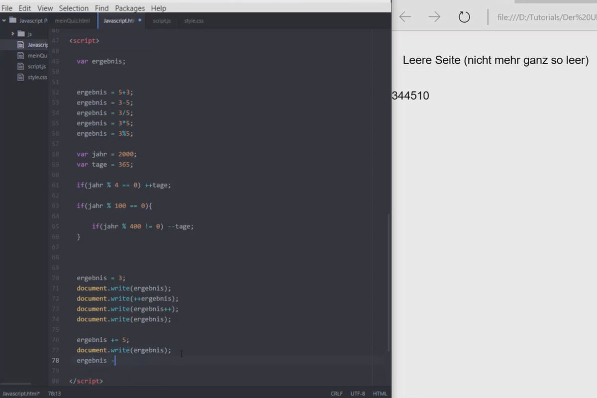 Den ultimata träningen för JavaScript och jQuery - 2.4 Matematiska operatorer och tilldelningsoperatorer