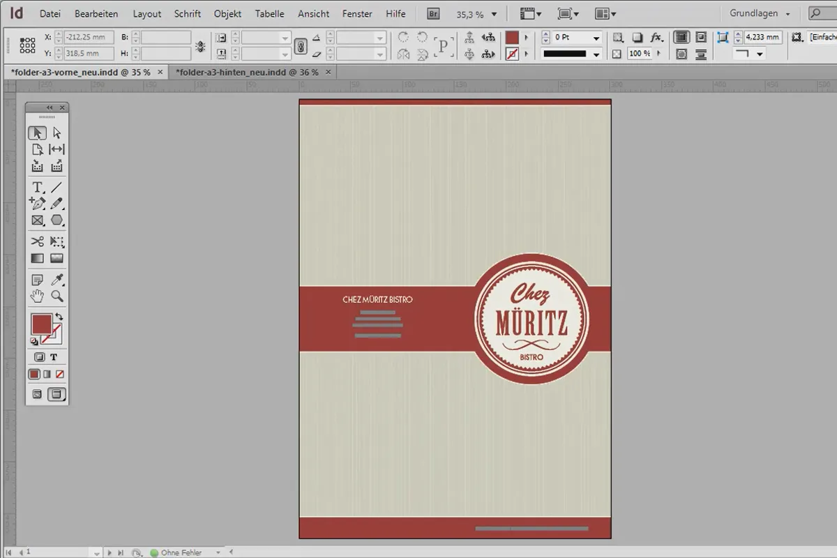 Professionelle Speisekarte in Adobe InDesign gestalten - Teil 1