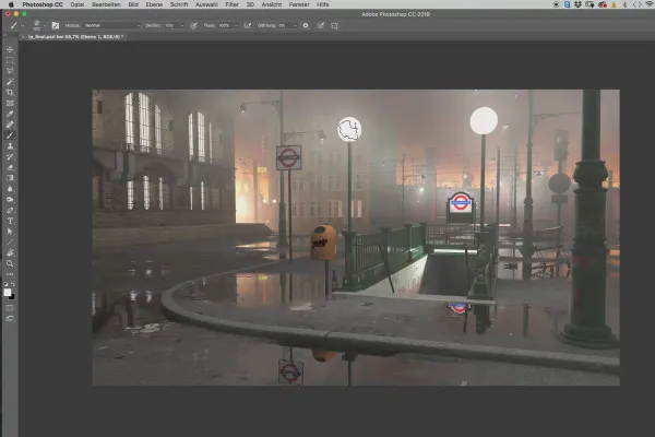 Cinema 4D-Tutorial "Underground": 4.2 Licht malen