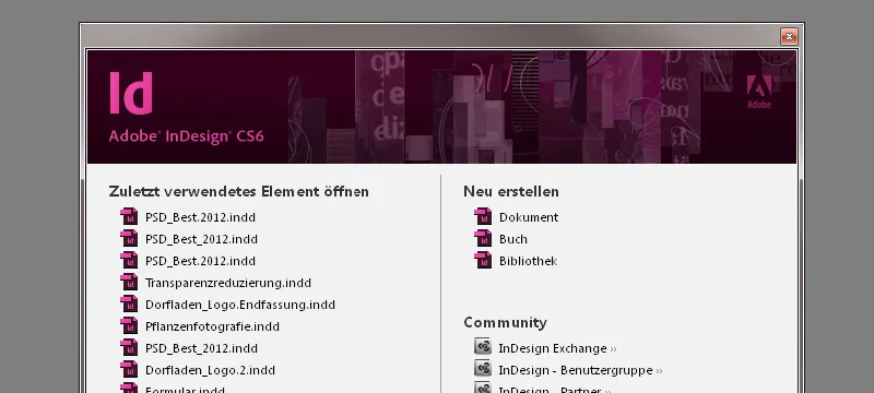 Darbo su "InDesign" pradžia