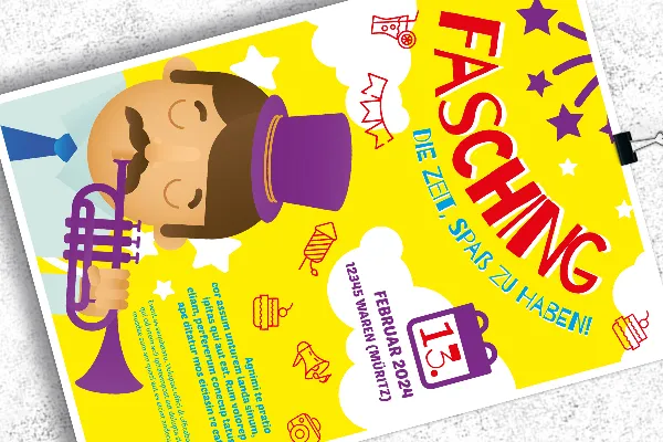 Modèles de flyers pour le Carnaval et le Fasching - Version 1