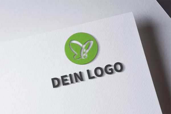 Photoshop-mockup skabelon til logoer: farverig 3D-effekt på papir