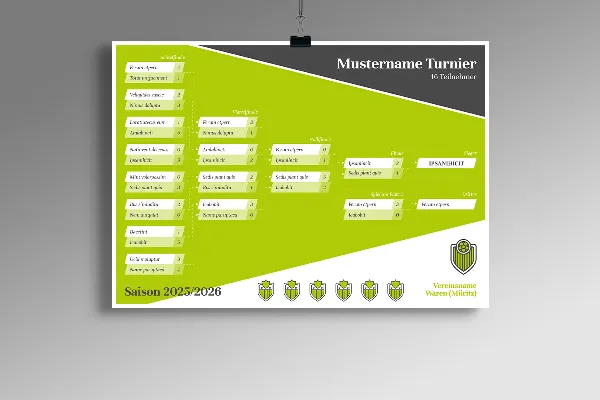 Modelos de design para o vosso clube desportivo - Vol. 5: Plano de torneio/calendário de jogos