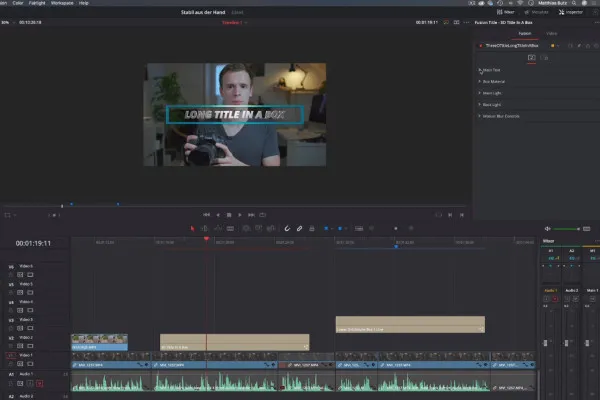 DaVinci Resolve 튜토리얼: 3.6 | 텍스트, 제목 & 하층 썸네일