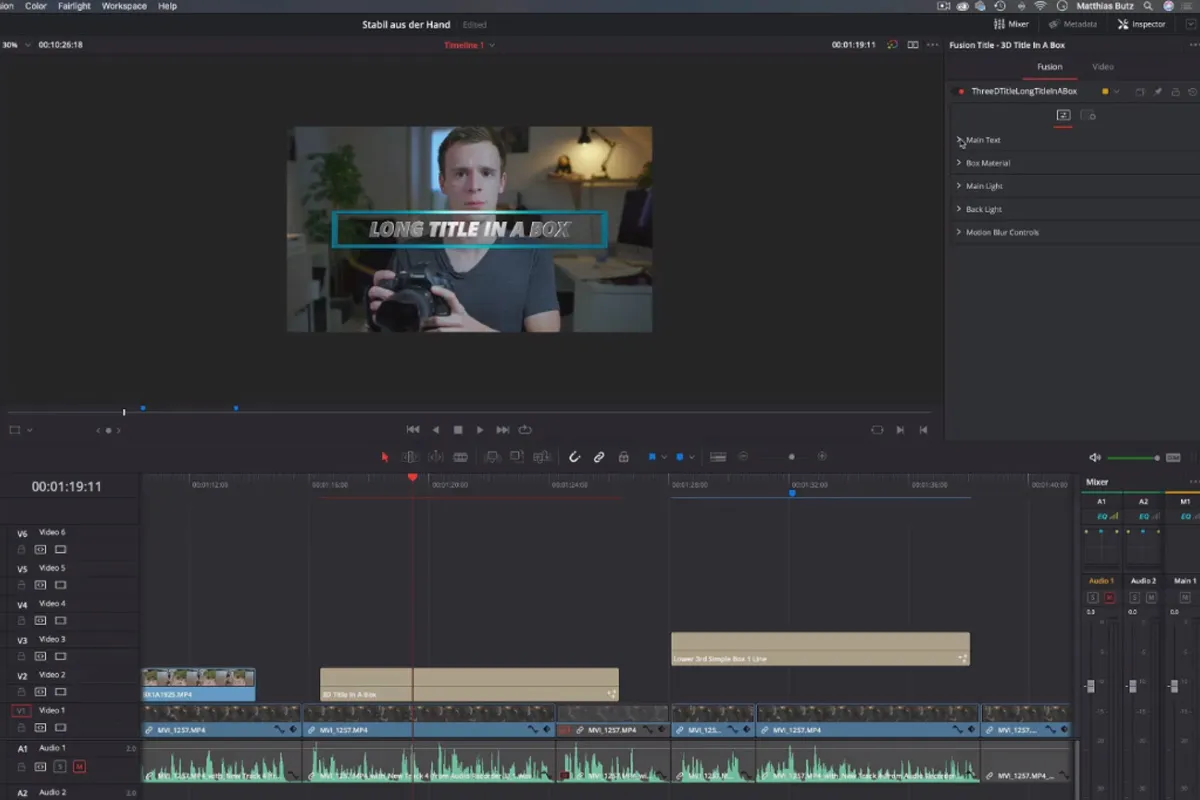 DaVinci Resolve 튜토리얼: 3.6 | 텍스트, 제목 & 하층 썸네일