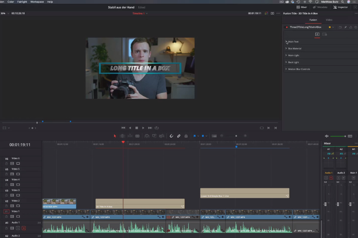 DaVinci Resolve handledning: 3.6 | Text, titel & undre tredjedelar