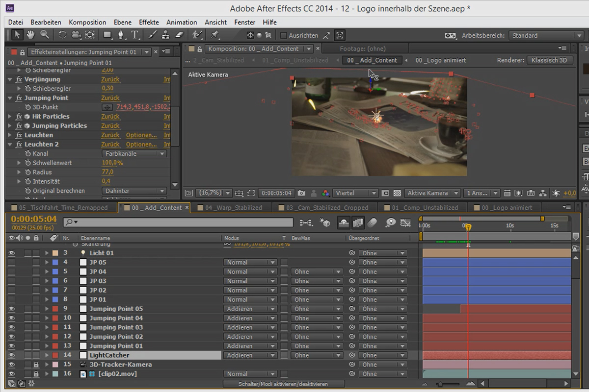 3D-projekt i After Effects: ljusreflexer i AE