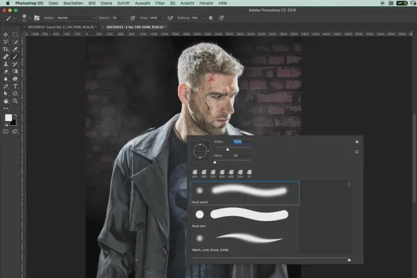 인기있는 영화 포스터와 영화 효과: The Punisher의 스타일 - 15 개의 밝기 조정