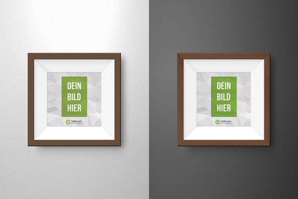 Mockup for picture frame in square format with passe-partout, color customizable