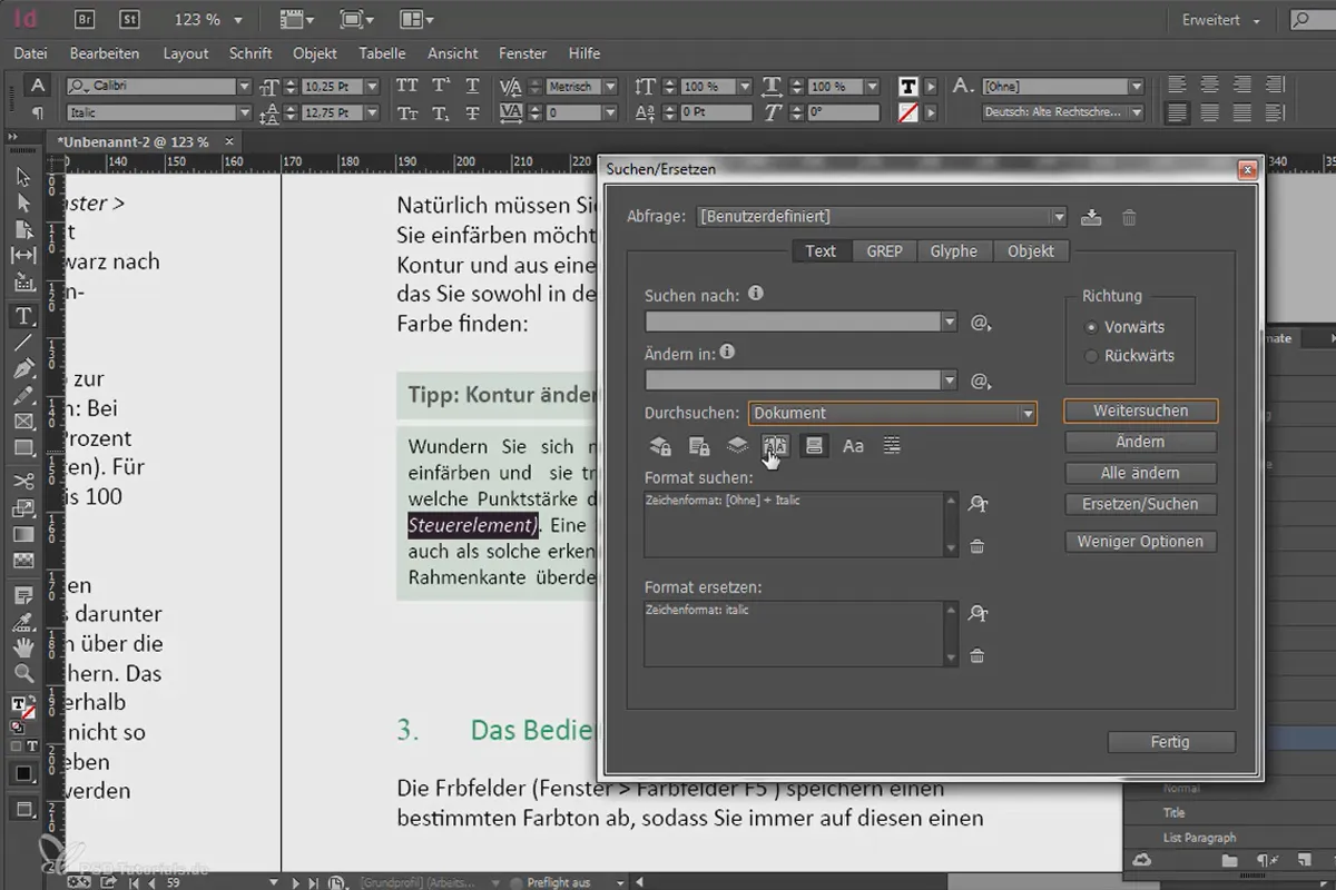 Großprojekte in Adobe InDesign - 3.03 - Satz mithilfe von Suchen/Ersetzen