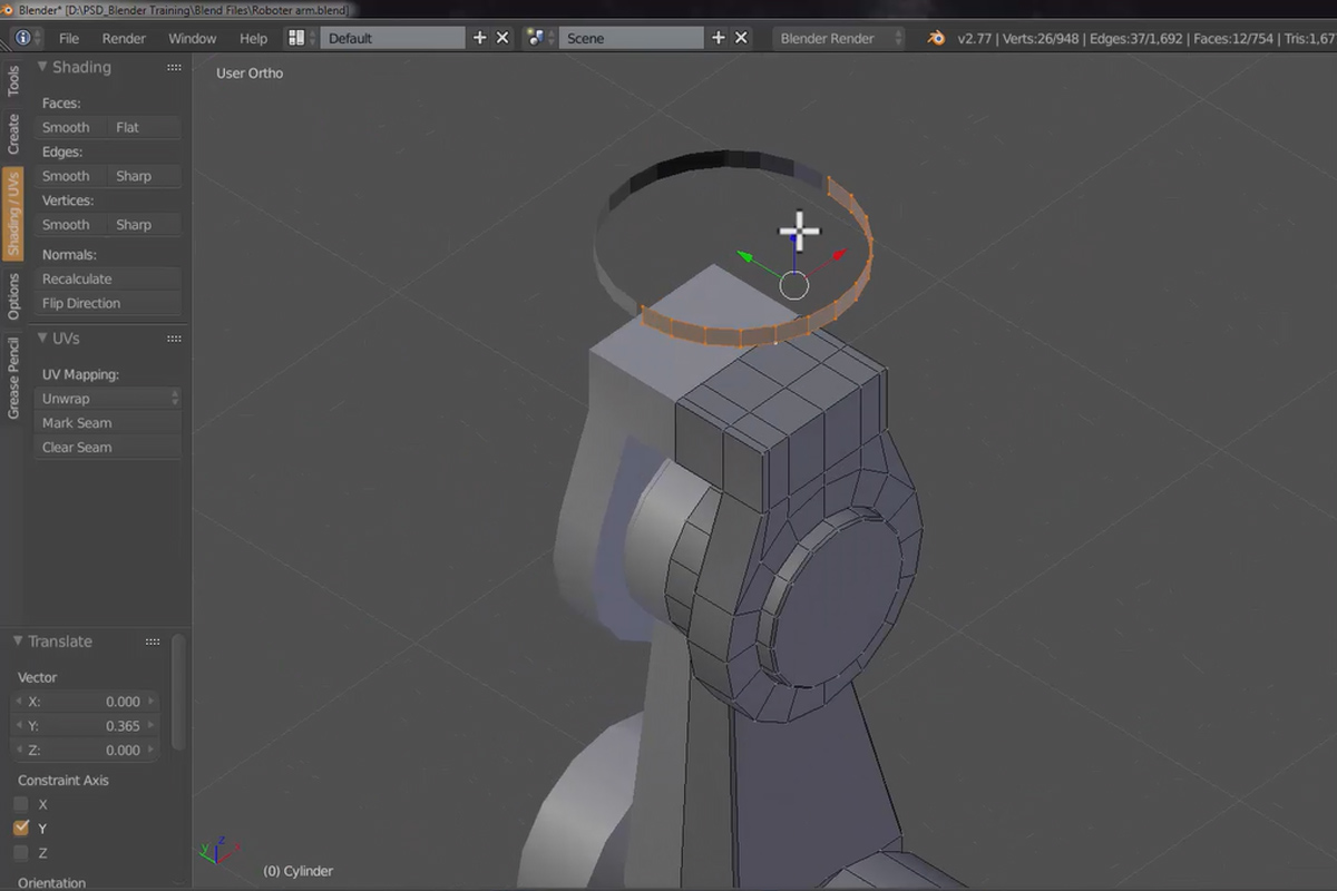 Blender'e yeni başlayanlar için uygulamalı eğitim - 4.1 Robot kol: Bölüm 1
