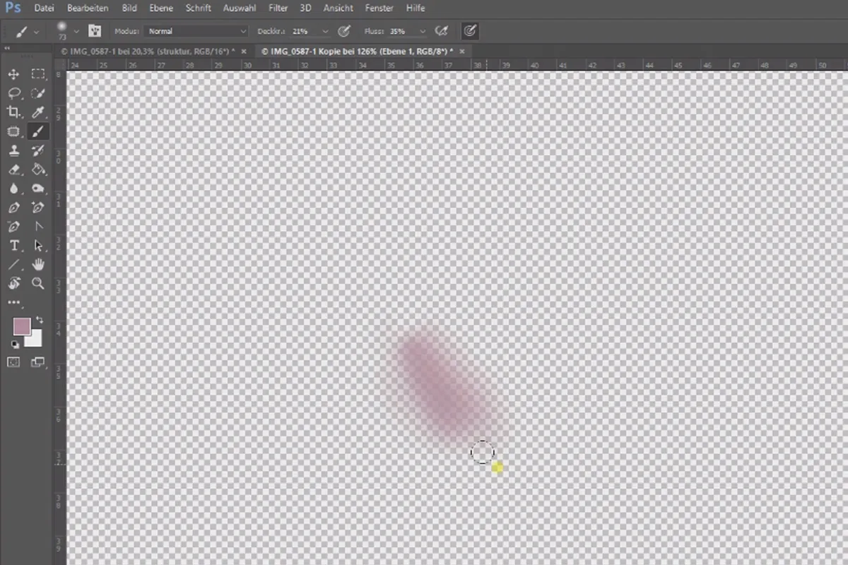 Frequenztrennung in Photoshop – 16 Leere Ebene