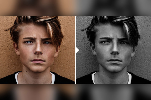 Photo preset for portraits (Lightroom, Camera Raw): 15 | BW Dark 2