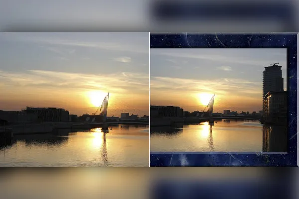 Photoshopi tegevus: foto marmorraamis