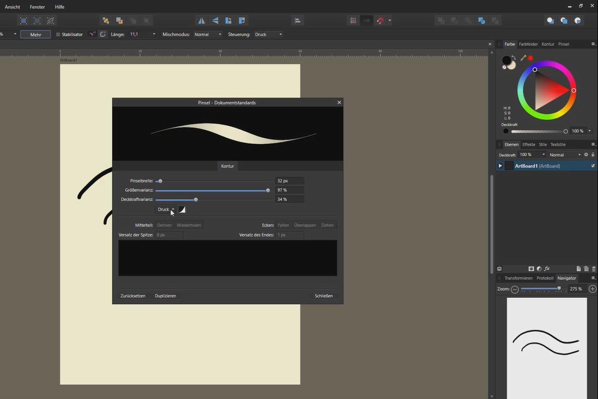 Affinity Designer - Penseel toepassen: 11.6 | De vectorpenseel