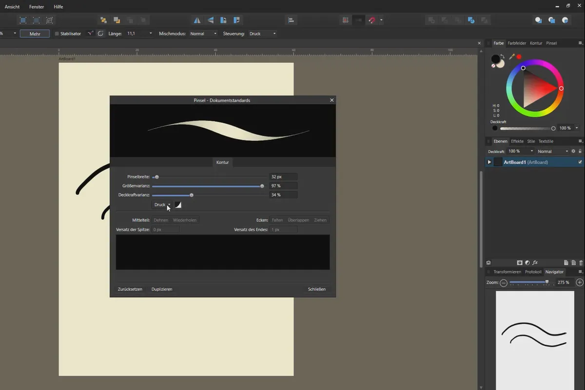 Affinity Designer – Pinsel anwenden: 11.6 | Der Vektorpinsel