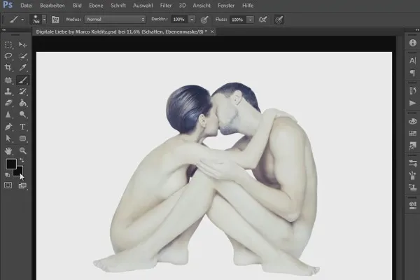 Photoshop-Композиція - Цифрове кохання: 01 - вирізання пари, розміщення, видалення волосся та побудова тіні.