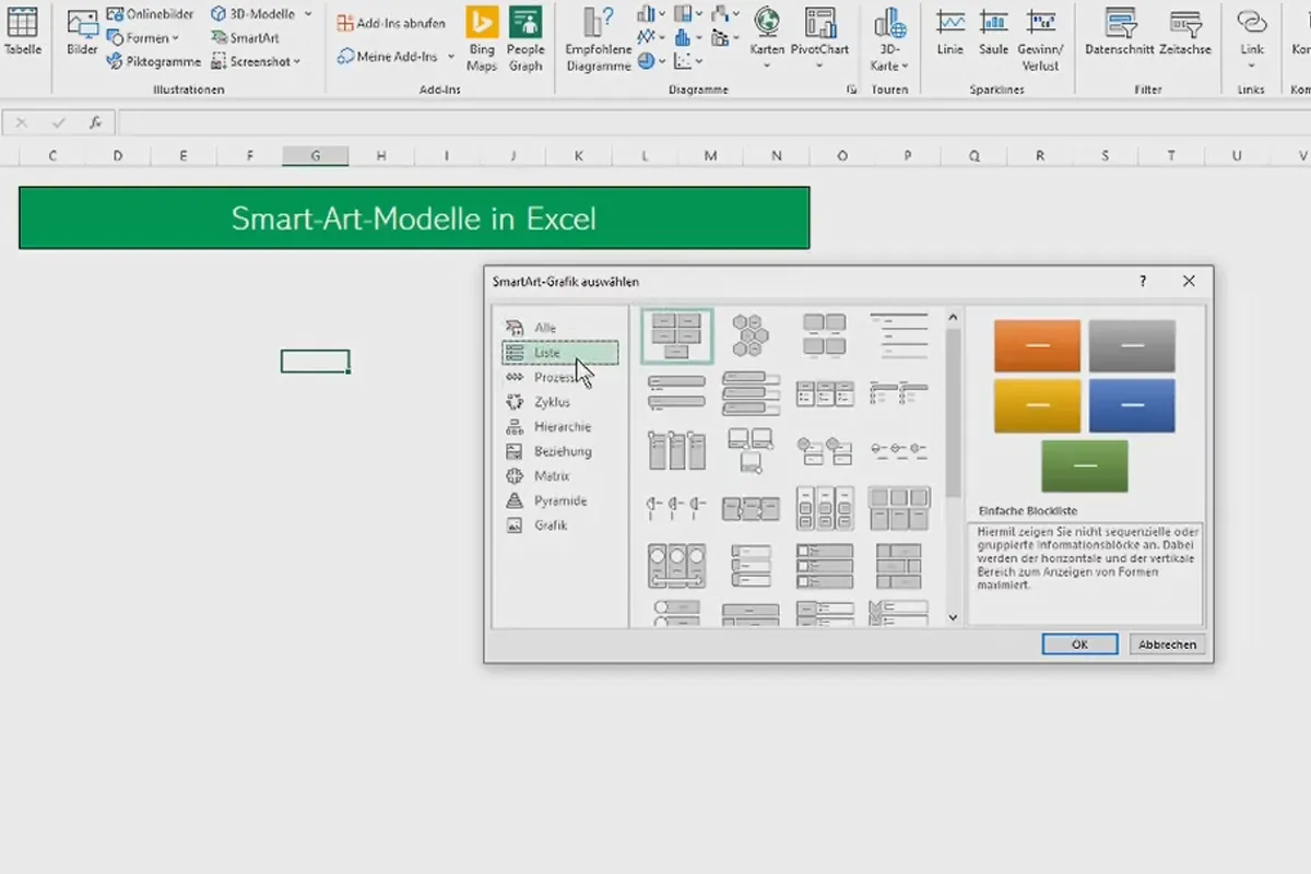 A crea diagrame în Excel: 4.7 | Modele SmartArt în Excel