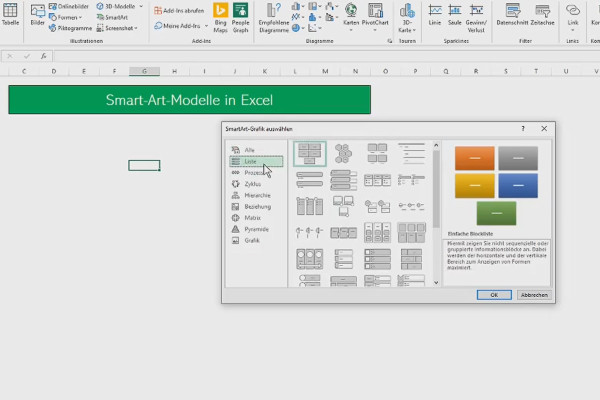 Lage diagrammer i Excel: 4.7 | SmartArt-modeller i Excel