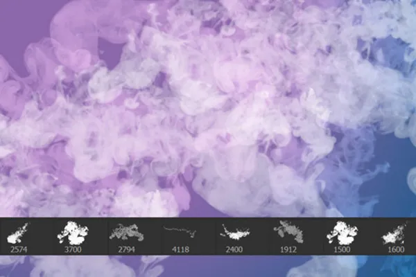 Pinsel für Photoshop mit Effekt: Tinte für Schwaden- und Rauch-Effekte (Version 6)