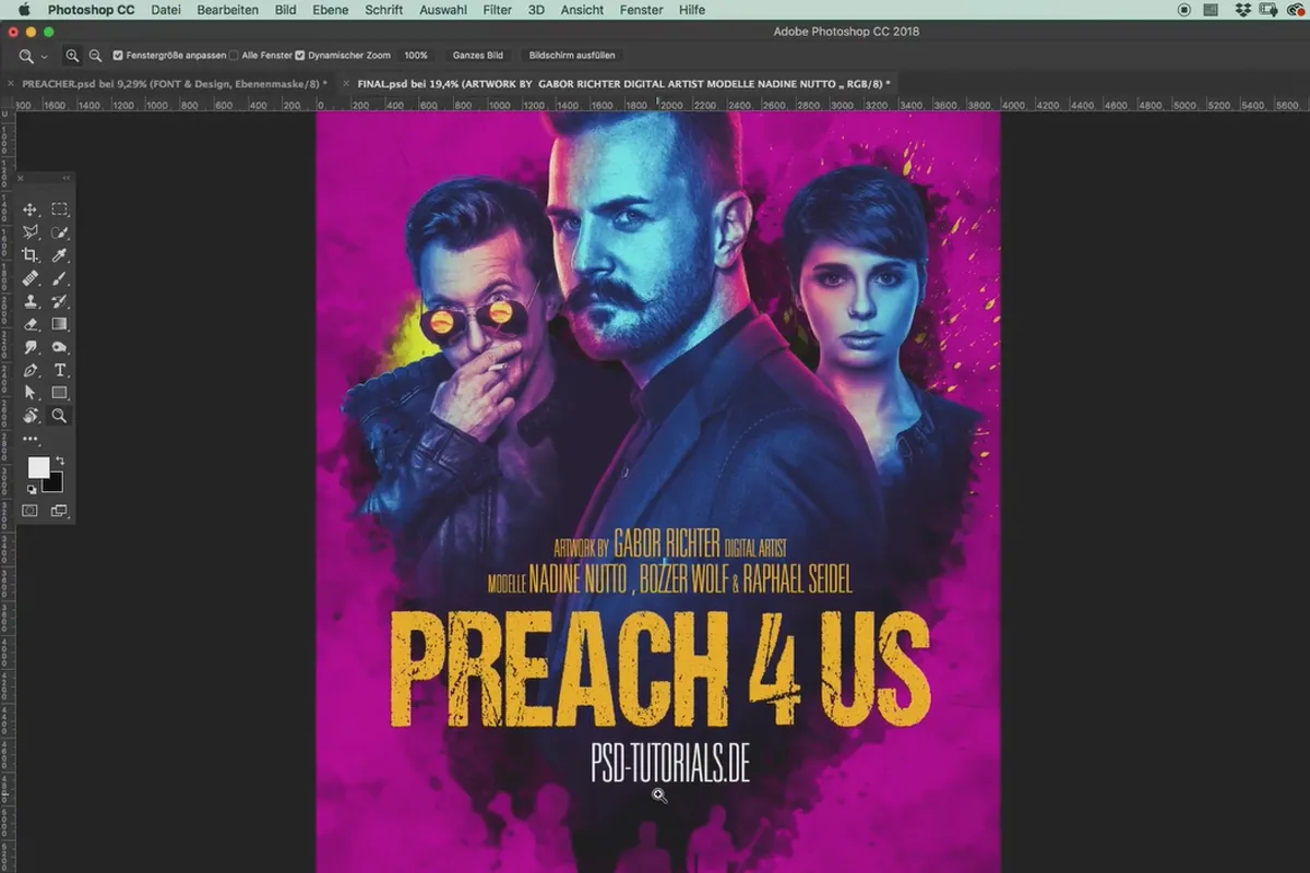 Preacher tarzında film afişi oluşturma - Fotoğraf çekimi ve Photoshop rehberi: 16 Son dokunuş