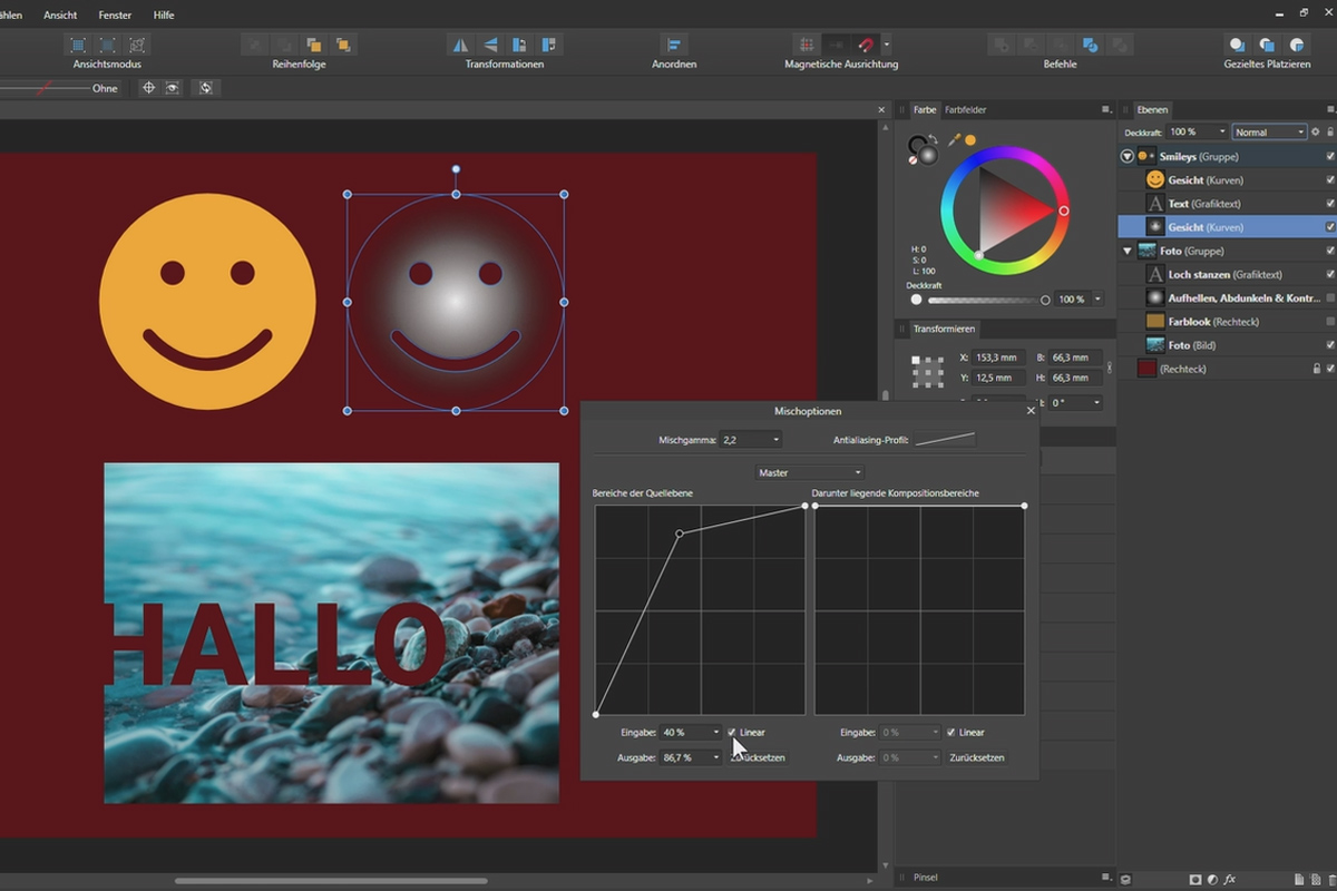 Affinity Designer-opplæring - Grunnleggende: 3.3 | Lagblandingsmoduser