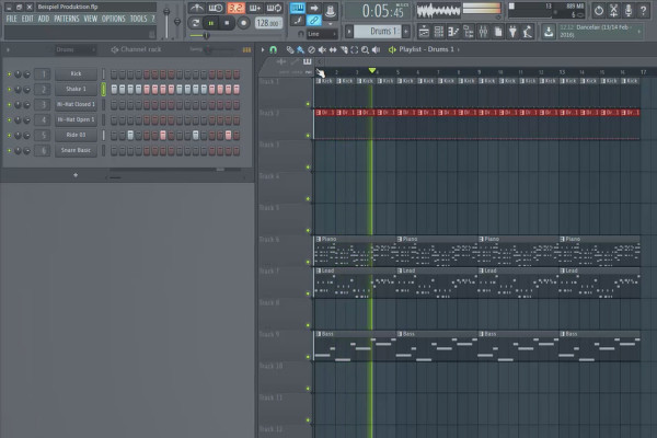 Produzione musicale digitale con FL Studio - 5.3 Esempio di produzione: Aggiunta di ulteriori tracce e strumenti Parte 1