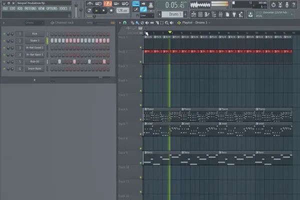 Produzione musicale digitale con FL Studio - 5.3 Esempio di produzione: Aggiunta di ulteriori tracce e strumenti Parte 1