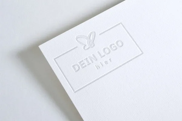 Photoshop-Mockup-Vorlage für Logos: Wasserzeichen auf Papier