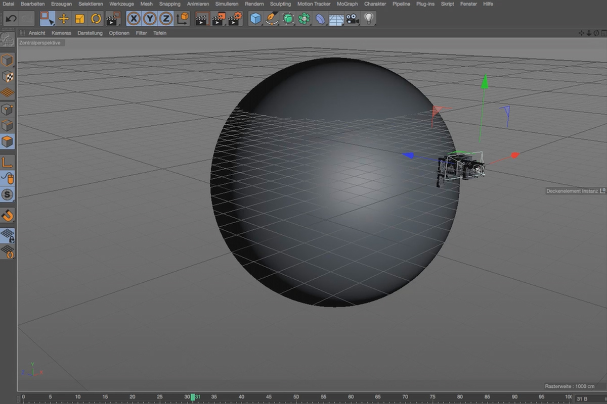 Praktik i Cinema 4D - Modellering och belysning av en rymdstation: 16 solljus.