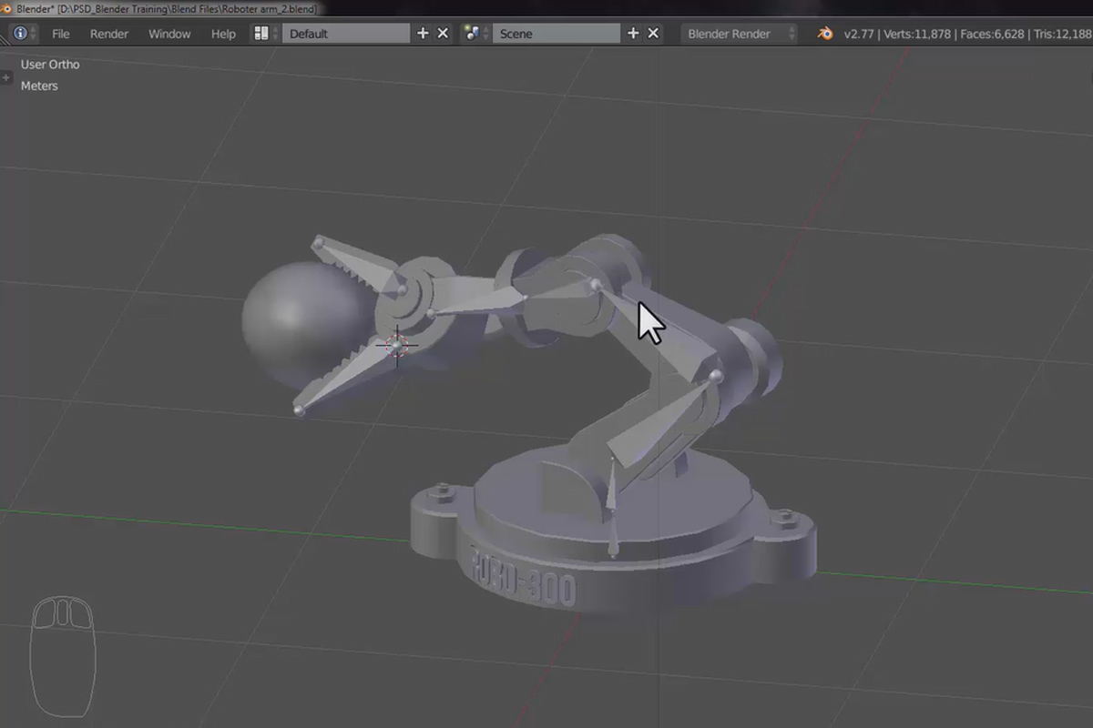 Blendere yeni başlayanlar için uygulamalı eğitim - 4.2 Robot kol: Bölüm 2