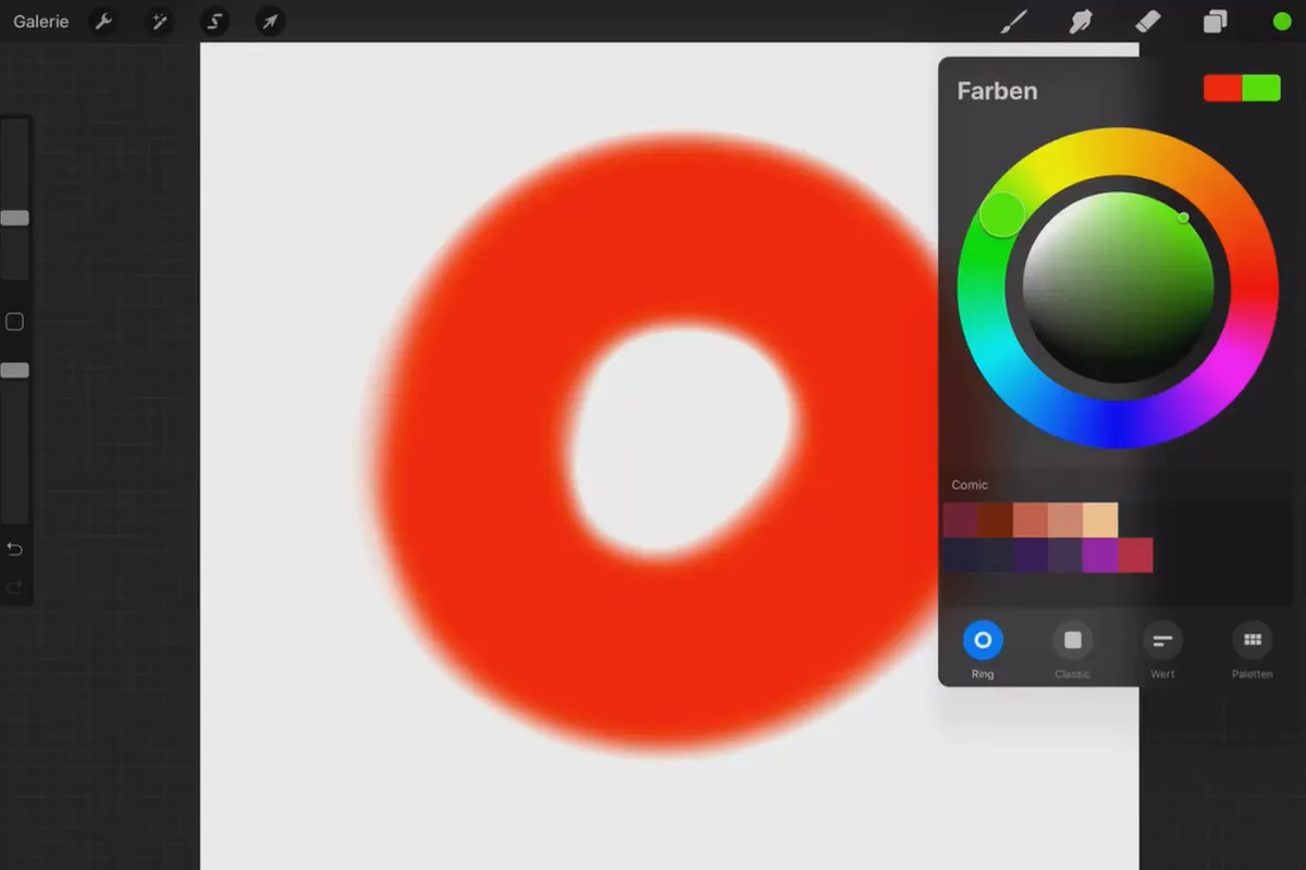 Procreate-Tutorial – Grundlagen zum digitalen Zeichnen auf dem iPad: 3.3 | ColorDrop
