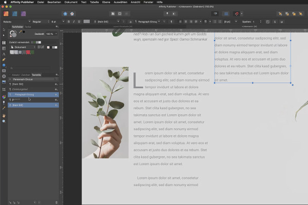 Affinity Publisher Basistutorial: 16 | Initiaalletters en alineastijlen op elkaar afstemmen