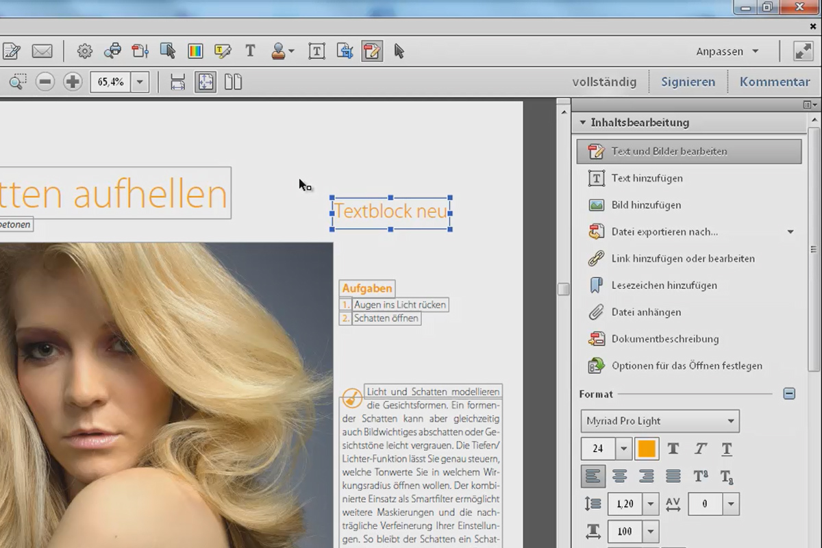 Edición de textos y objetos con Acrobat