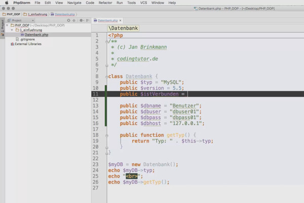 Objektorienteret web-programmering med PHP - 3.03 Egenskaber