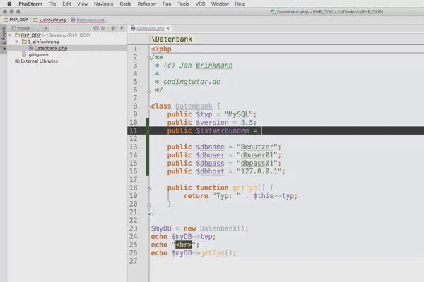 Objektorientert webprogrammering med PHP - 3.03 Egenskaper
