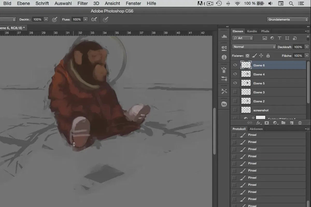 Character-Painting in Photoshop - Modul 4.4 Astronaut einfärben