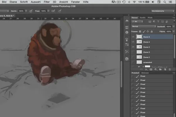 Character-Painting in Photoshop - Modul 4.4 Astronaut einfärben