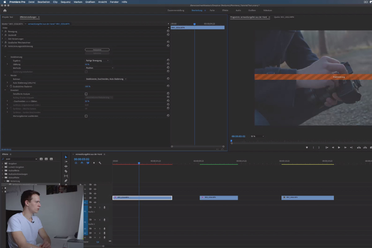Premiere Pro CC Öğretici: 3.8 | Videoyu sabitleştirme