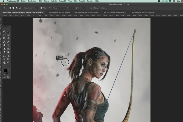 Create posters in the style of Tomb Raider - Photography and Photoshop tutorial: 17 fire effects