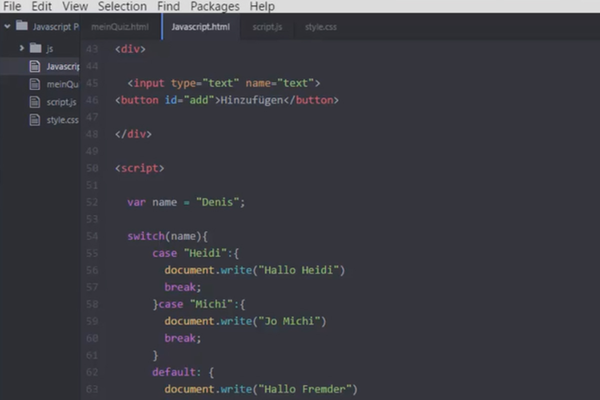Den ultimata träningen för JavaScript och jQuery - 2.6 Switch- och Case-satsningar