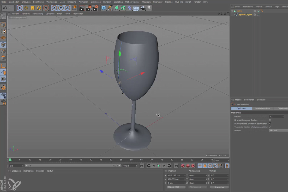 Cinema 4D för nybörjare - 3D-praxis: 3.1 Spline Lathe