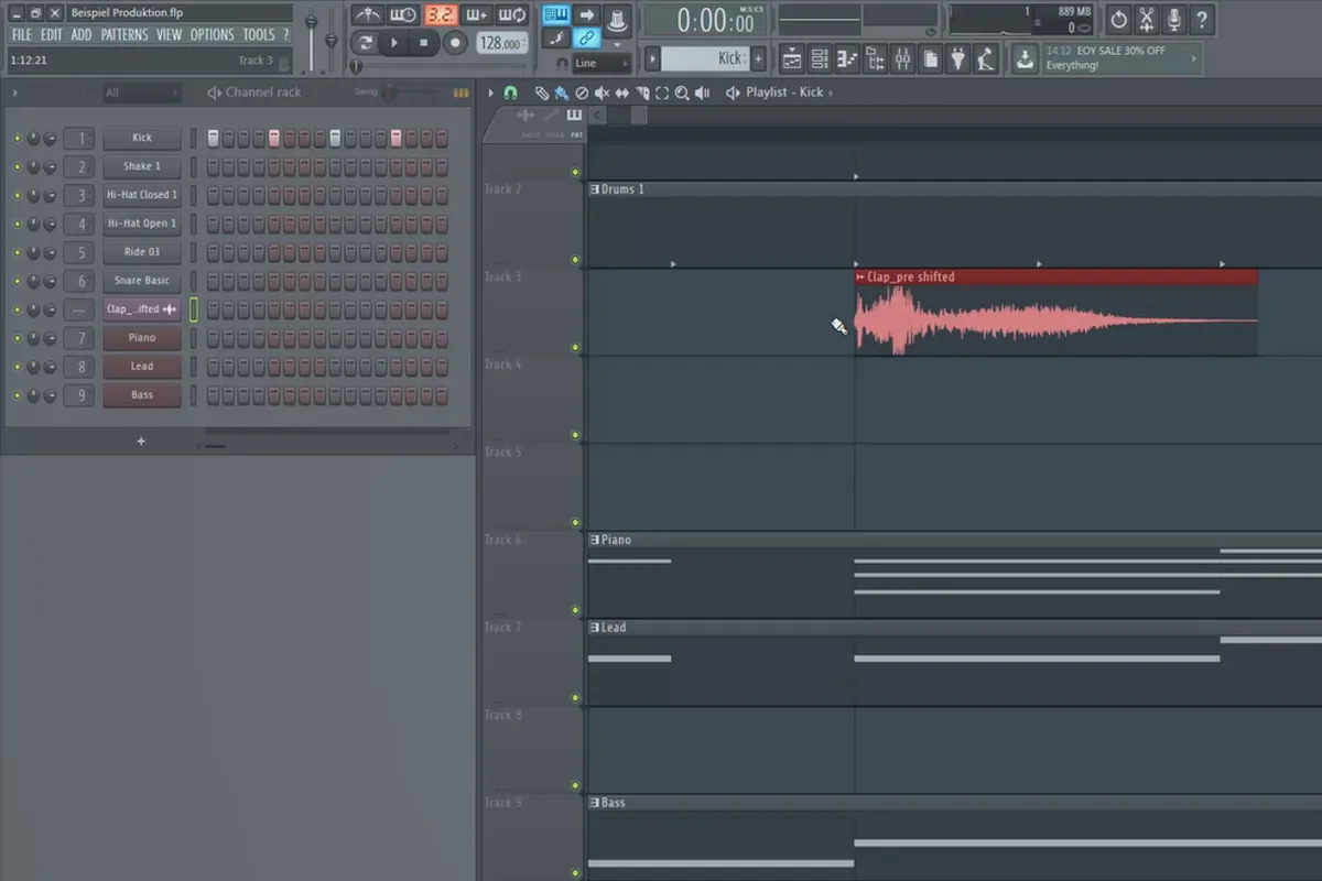 Digitale Musikproduktion mit FL Studio – 5.4 Beispielproduktion: Einfügen weiterer Spuren und Instrumente Teil 2