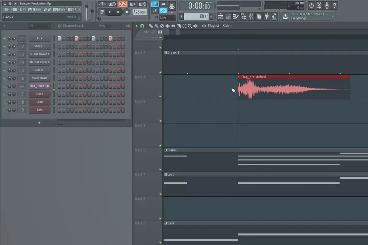 Produzione musicale digitale con FL Studio - 5.4 Esempio di produzione: Aggiunta di ulteriori tracce e strumenti Parte 2