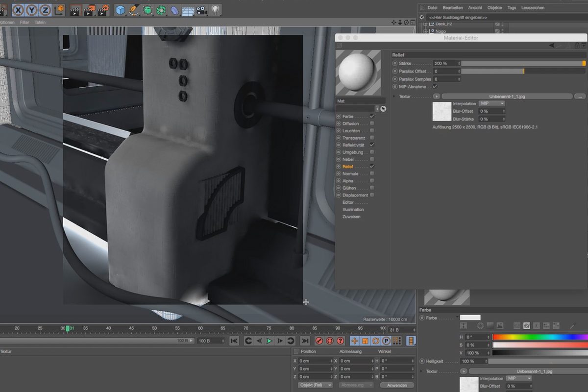 Praktik i Cinema 4D - Modellering och belysning av en rymdstation: 17 Photoshop-shaders